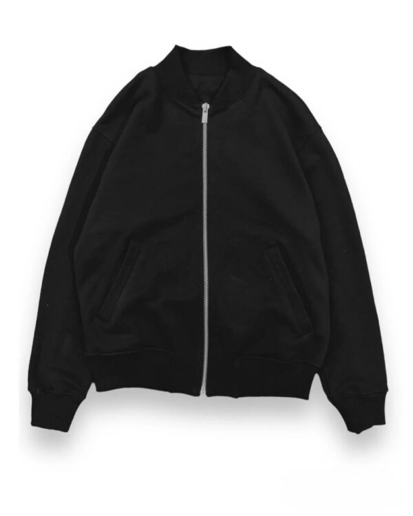 Black cotton varsity jacket
